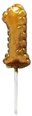 Toro Svíčka do dortu balónek "1" , zlatá, 3,7x5,9 cm