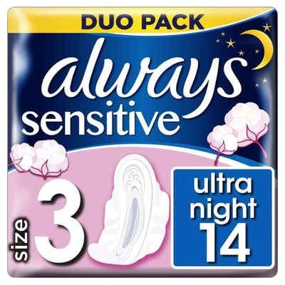 Always Sensitive Ultra night hygienické vložky