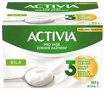 Activia probiotický jogurt bílý 8x120g