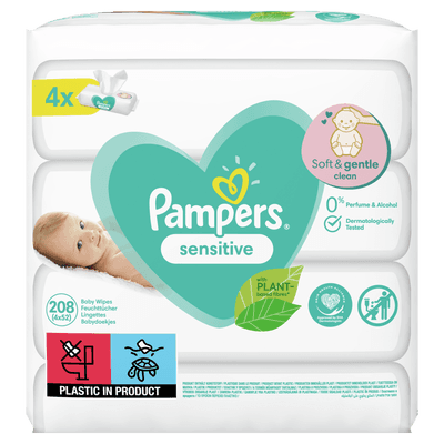 Pampers Wipes Sensitive, 4x 52 ks