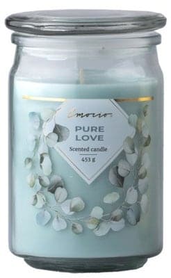 Emocio Pure Love vonná svíčka, sklo (93 x 142 mm) se skleněným víčkem