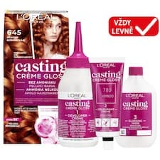 L'Oréal Paris Casting Crème Gloss semipermanentní barva na vlasy 645 jantar, 48 +72 +60 ml