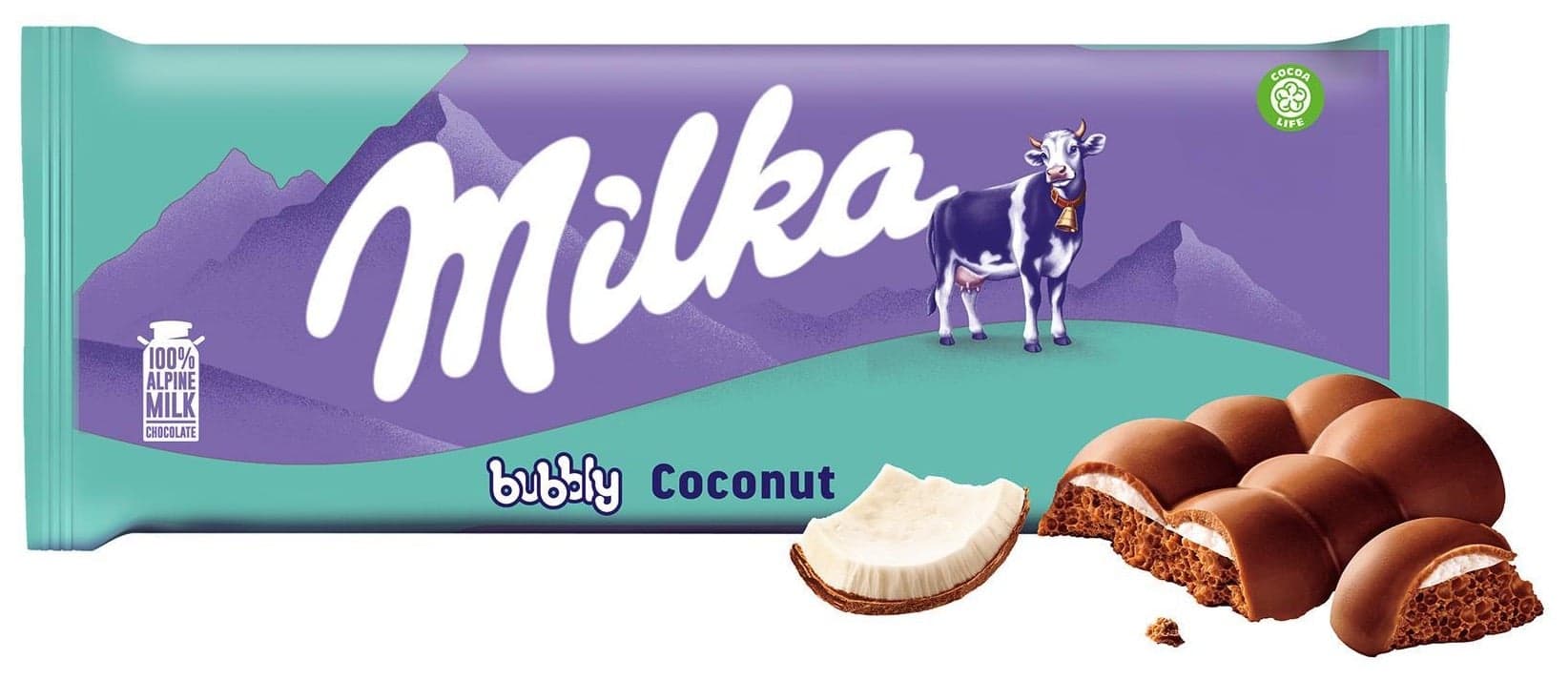 Milka Čokoláda Bubbly mléčná s kokosem a s bublinkami