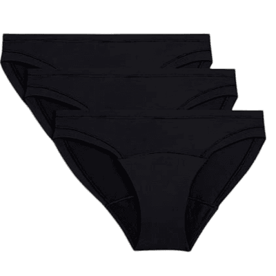 Marks & Spencer Vysoce savé menstruační kalhotky - bikini, 3 ks, barva černá, velikost 8