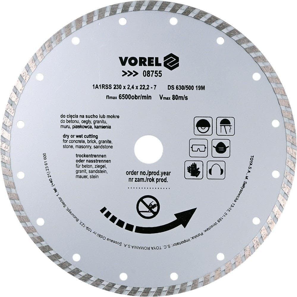 Vorel Kotouč diamantový 230 x 22,2 x 2,4 mm turbo