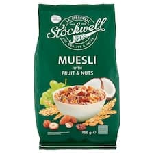 Stockwell & Co. Směs cereálních vloček s rozinkami, ořechy, lněnými semeny, strouhaným kokosem 750g