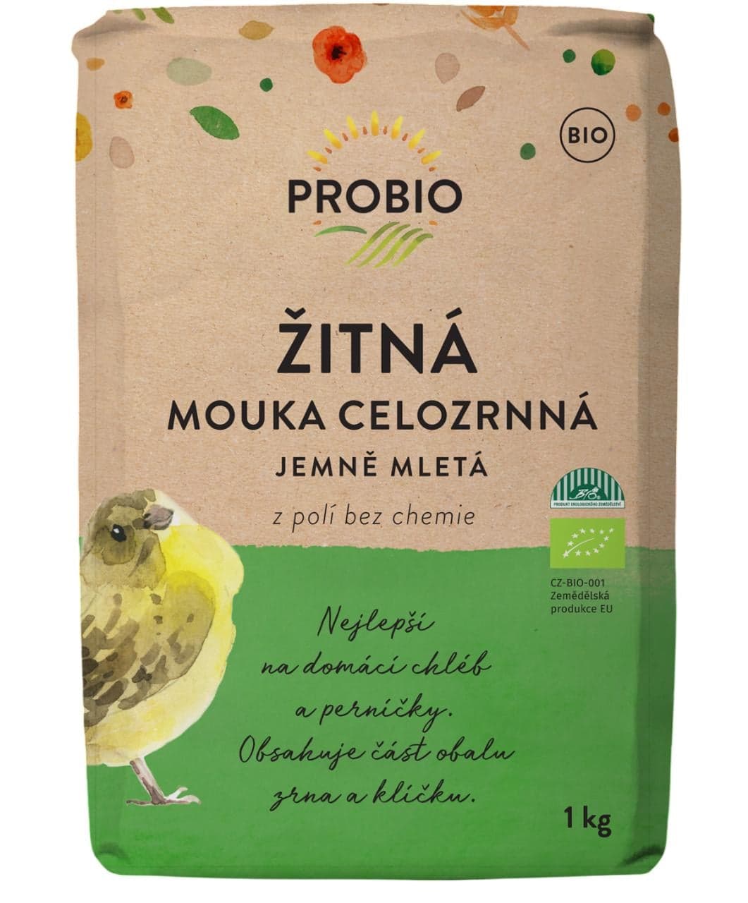 Probio BIO Mouka žitná celozrnná jemně mletá