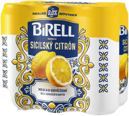 Birell 0.0 Sicilský citrón nealkoholické pivo 6×0,5 l plech