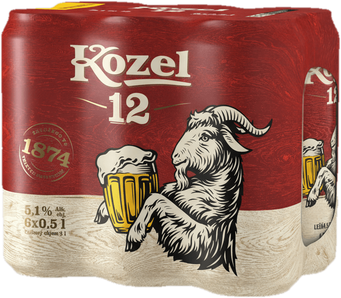 Velkopopovický Kozel 12 ležák 6×0,5 l plech