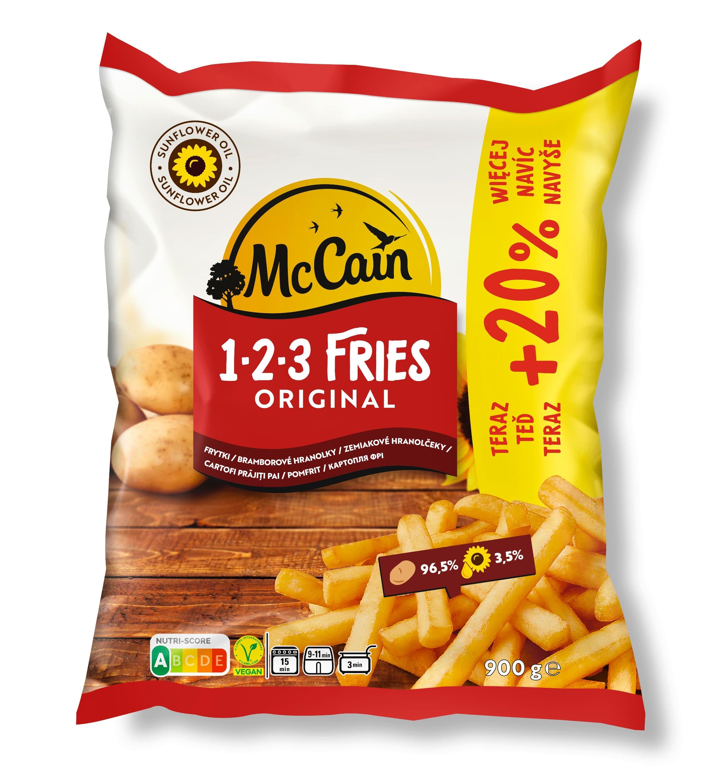 McCain 123 Fries original mražené 900g