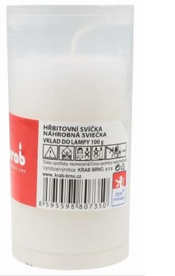 Anděl Přerov Hřbitovní svíčka (100 g) – náhradní náplň v transparentním kalíšku, výdrž až 40 h