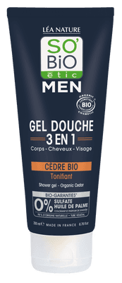 SO’BiO étic Gel sprchový Men 3v1 BIO — tonizující cedr
