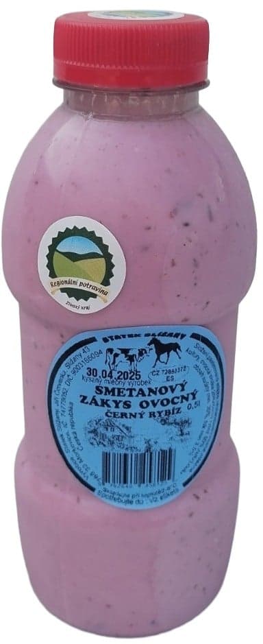 Statek Slížany Smetanový zákys ovocný černý rybíz 500 ml