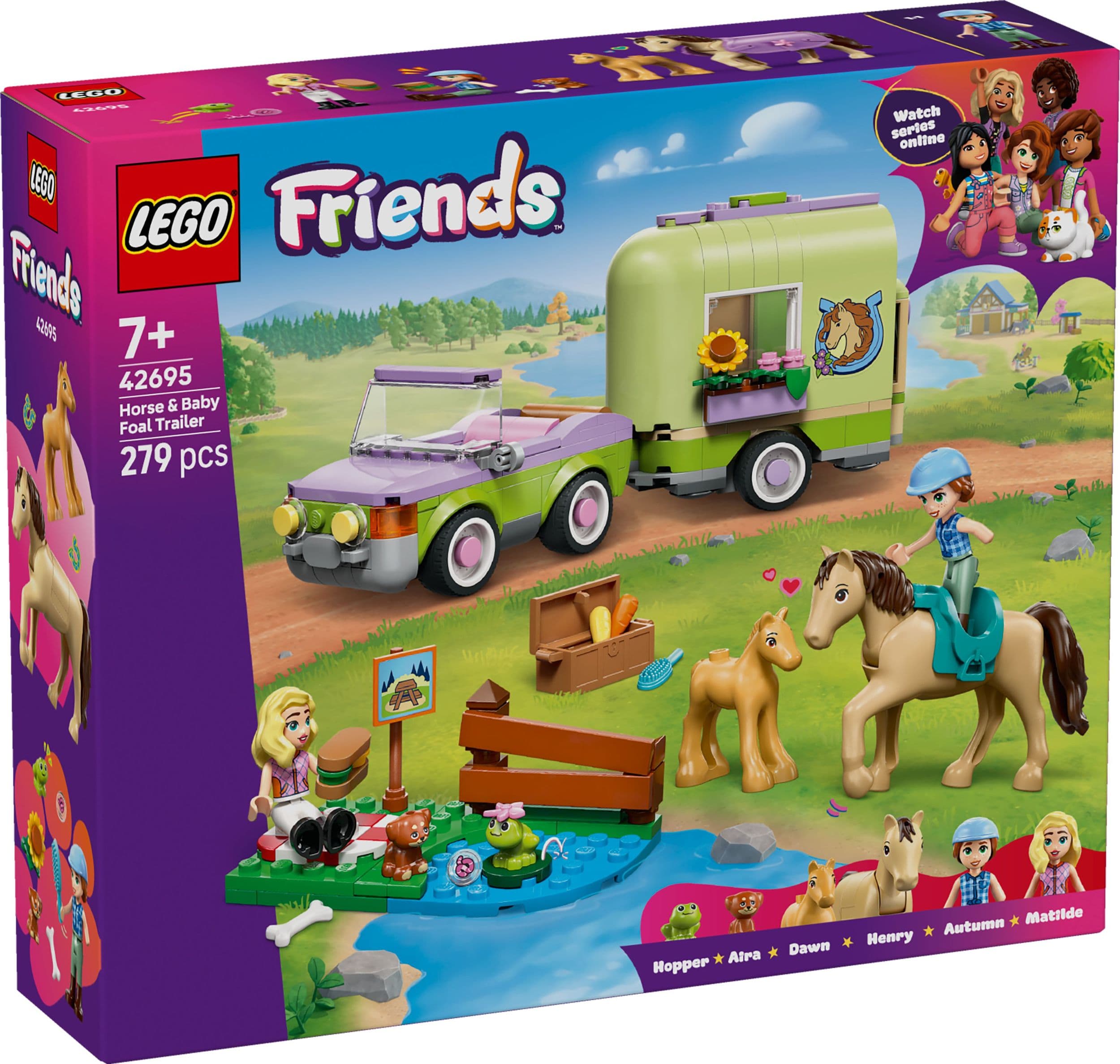 LEGO® Friends 42695 Přívěs s koněm a hříbětem