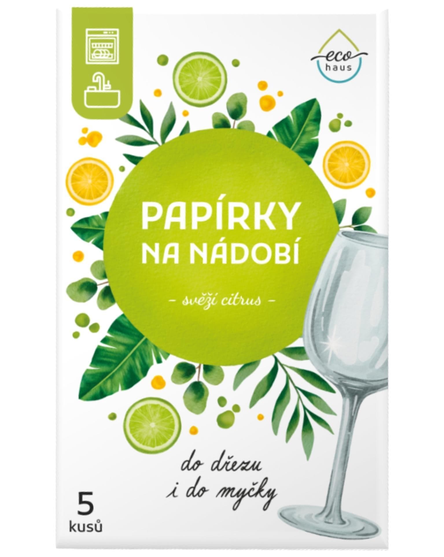 EcoHaus Papírky na nádobí, svěží citron
