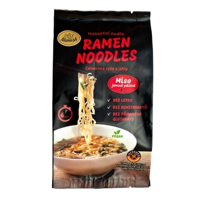 Ňamish Instantní nudle celozrnná rýže a jáhly - miso jemně pálivé bez lepku
