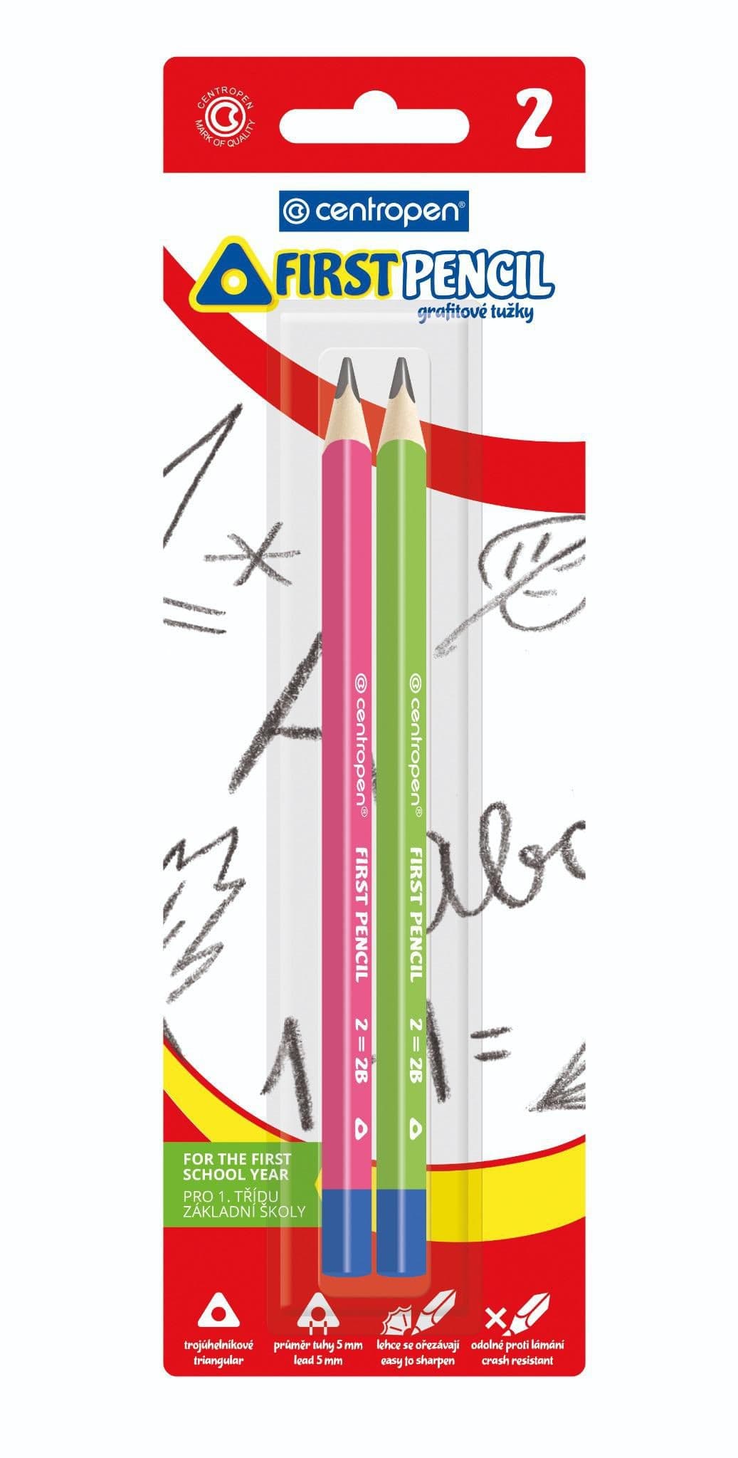 Centropen Grafitové tužky jumbo trojhranné 2 ks blistr
