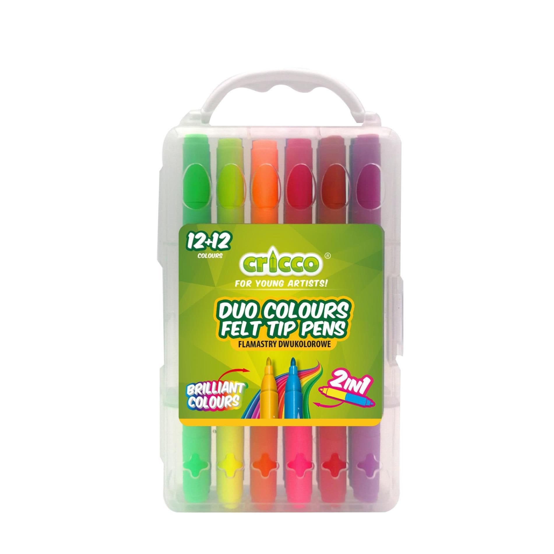 Cricco Oboustranné fixy , 12 ks, sada 24 barev