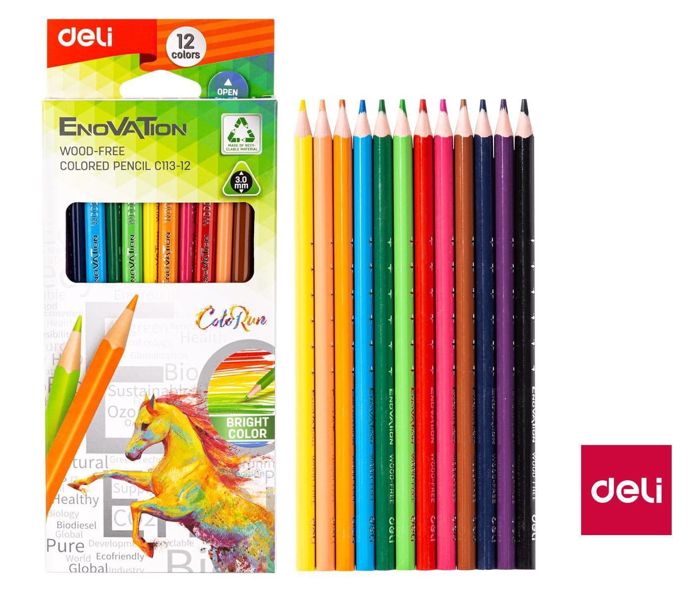 Deli Pastelky trojhranné 12 barev EC113-12