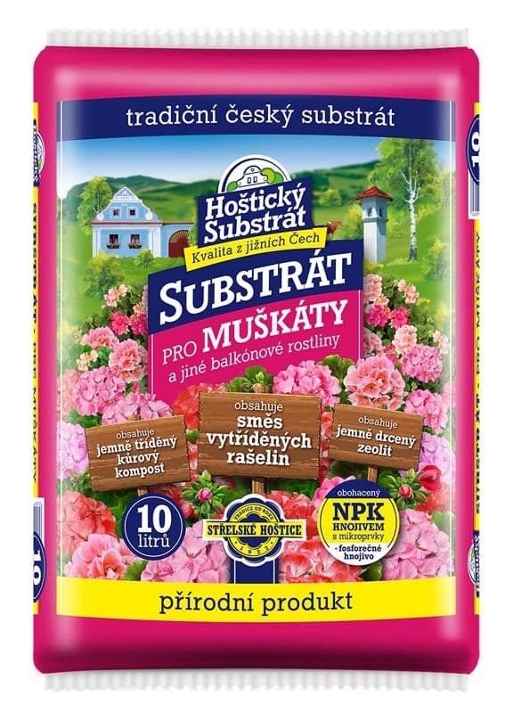 Hoštický substrát pro muškáty 10 l