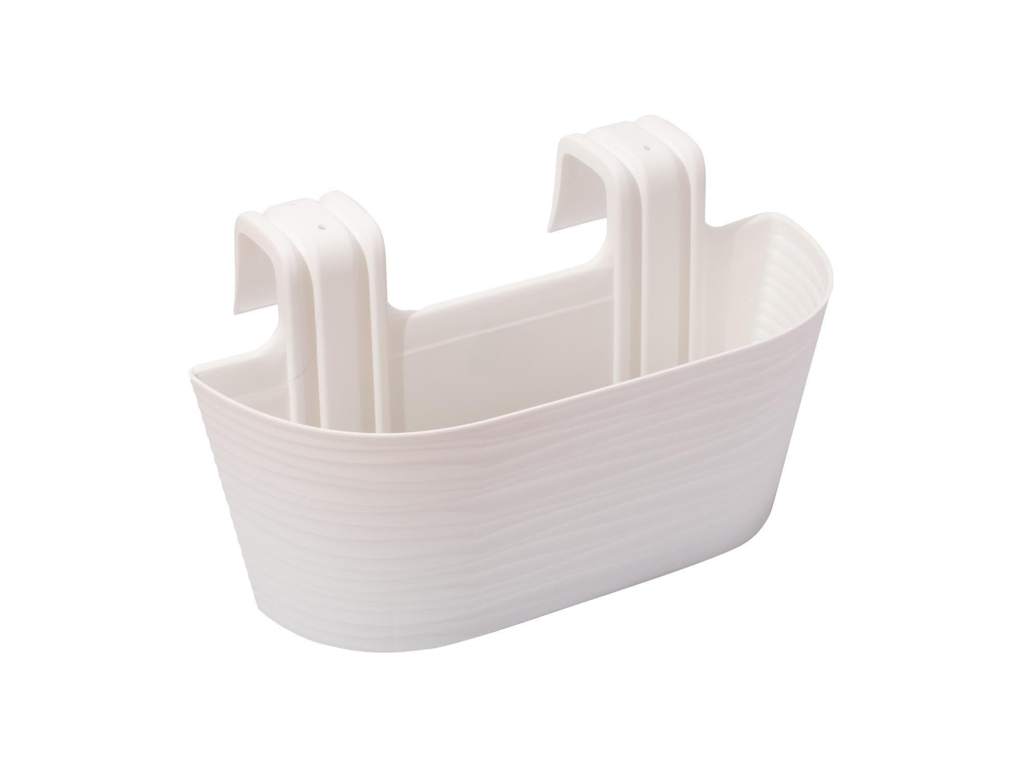 Truhlík FINESA Gardino 44x15x24,5cm, bílý na zábradlí