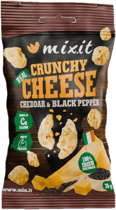 Mixit Křupavý sýr do kapsy – Irský cheddar & černý pepř