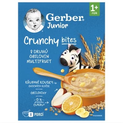 Gerber Junior nemléčná kaše ovocná s křupavými kousky
