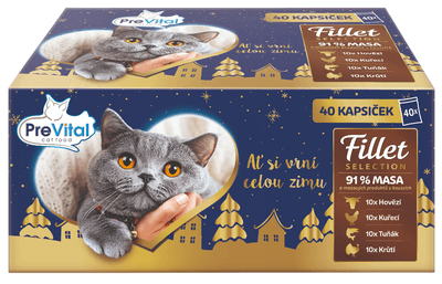 PreVital Kapsičky pro kočky maso, tuňák omáčka, želé 40x85g