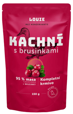 Louie Kapsička kachní s brusinkami, vitamíny a minerály pro psy