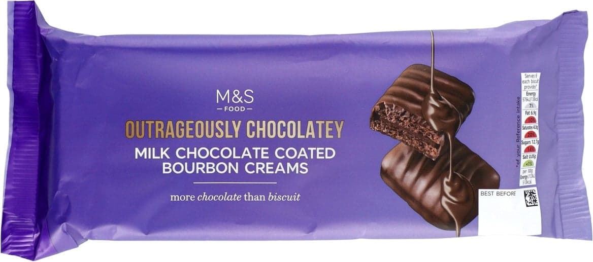 Marks & Spencer Sušenky s čokoládovou náplní v mléčné čokoládě