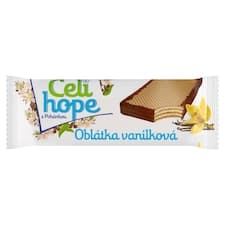Celihope Oplatka s krémovou náplní s vanilkovou příchutí bočně máčená kakaovou polevou 35g