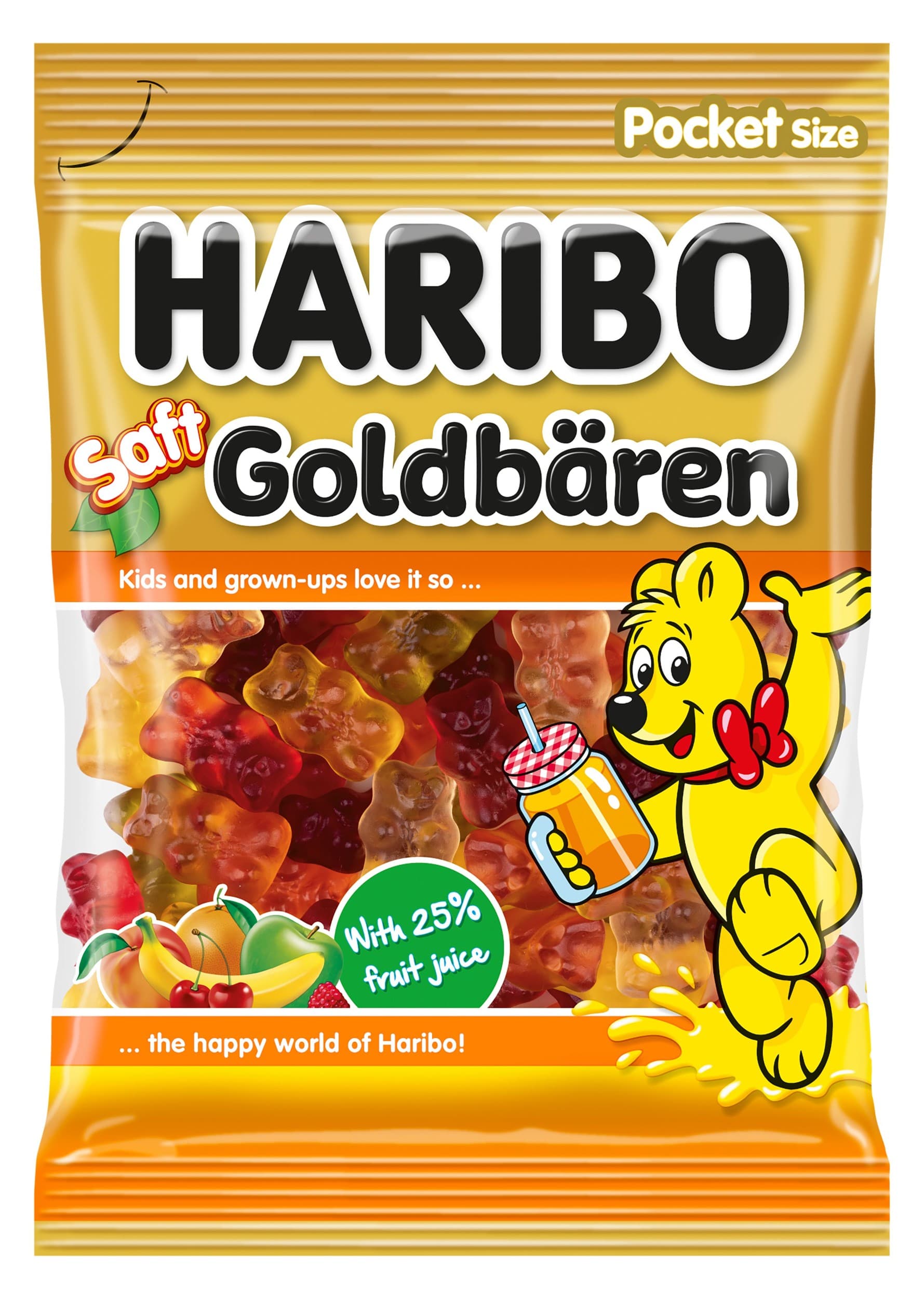 Haribo Saft Golbären želé s ovocnými příchutěmi 80g