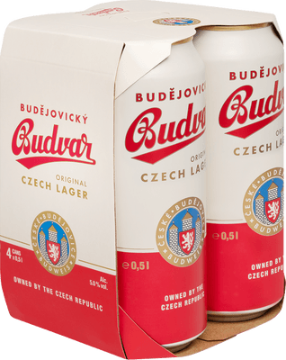 Budějovický Budvar Original, světlý ležák plech 4x500ml