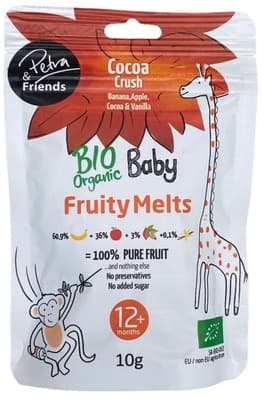 Petra & Friends BIO Ovocné smoothie kousky sušené mrazem - banán, jablko, kakao a vanilka