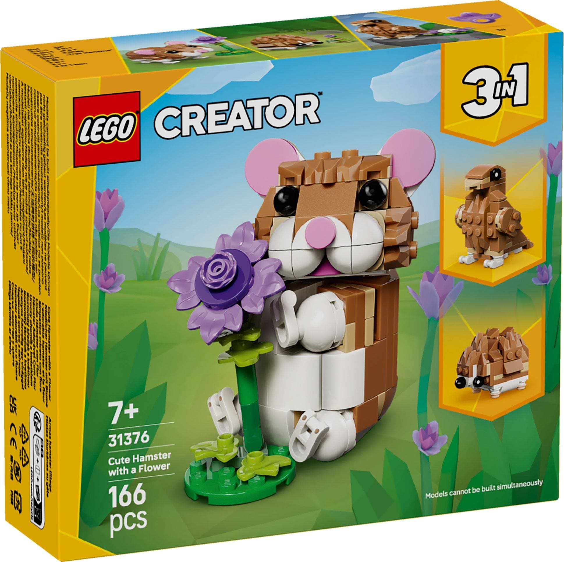 LEGO® Creator 3 v 1 31376 Roztomilý křeček s květinou