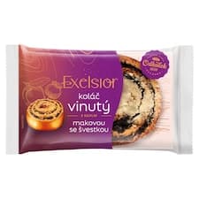 Odkolek Exelsior koláč vinutý s náplní makovou se švestkou 80g