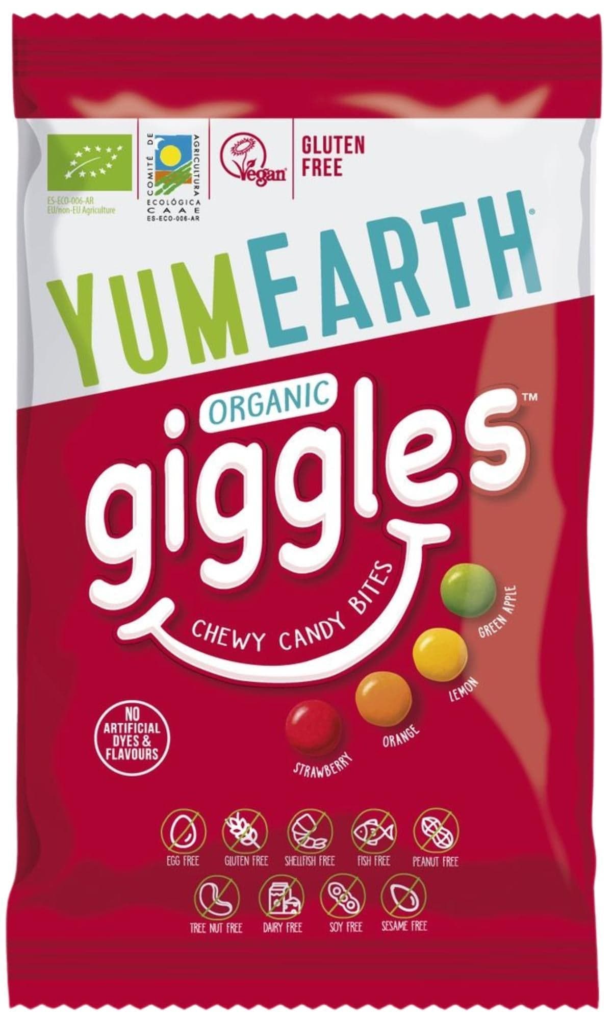YumEarth BIO Giggles Ovocné dražé bonbony mix příchutí 40 g