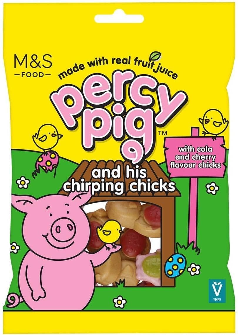 Marks & Spencer Měkké ovocné žvýkací bonbony Percy Pig s ovocnými šťávami