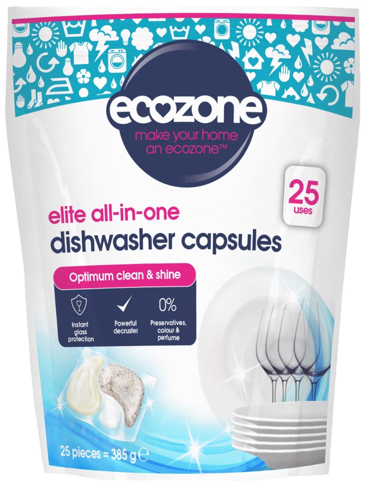 Ecozone Elite All-in-One kapsle na nádobí 25 ks