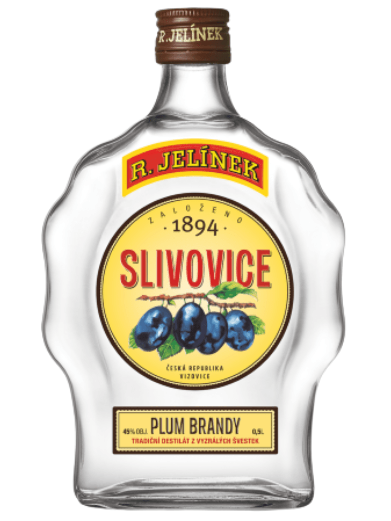 R. JELÍNEK Slivovice 45% obj, Budík