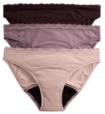 Marks & Spencer Vysoce savé menstruační bikinové kalhotky, hnědá barva, velikost 8