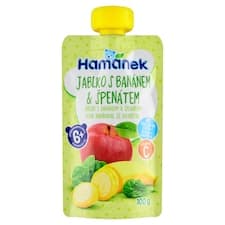 Hamánek Jablko s banánem & špenátem 100g