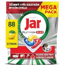 Jar Platinum Plus Kapsle Do Myčky Nádobí, Lemon, , 88 Kapsle,  Výkonný I Během Krátkých Cyklů