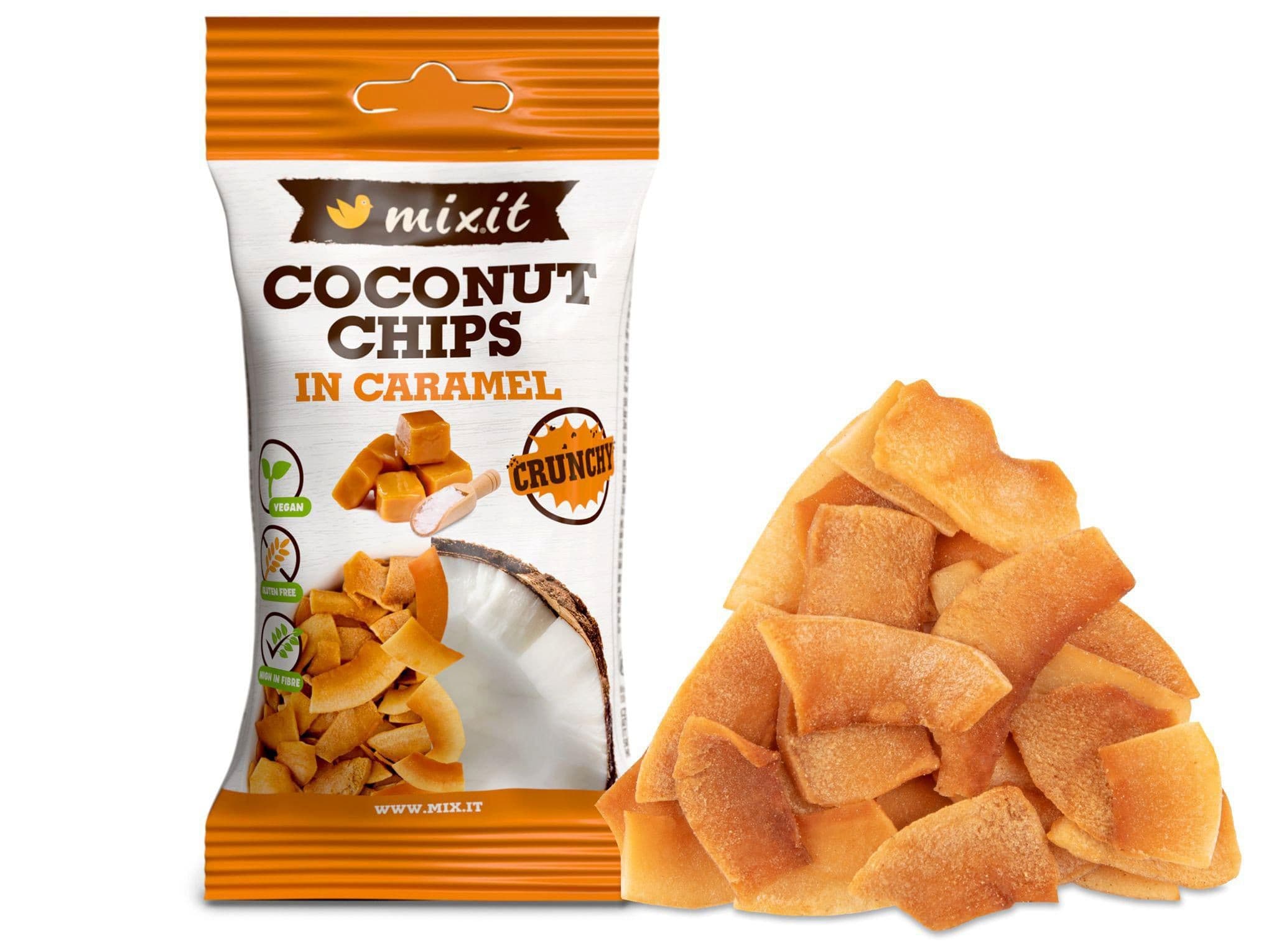 Mixit kokosové chipsy - Karamel 45g
