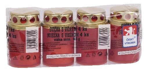 Krab Svíčka hřbitovní s víčkem 45g 4ks