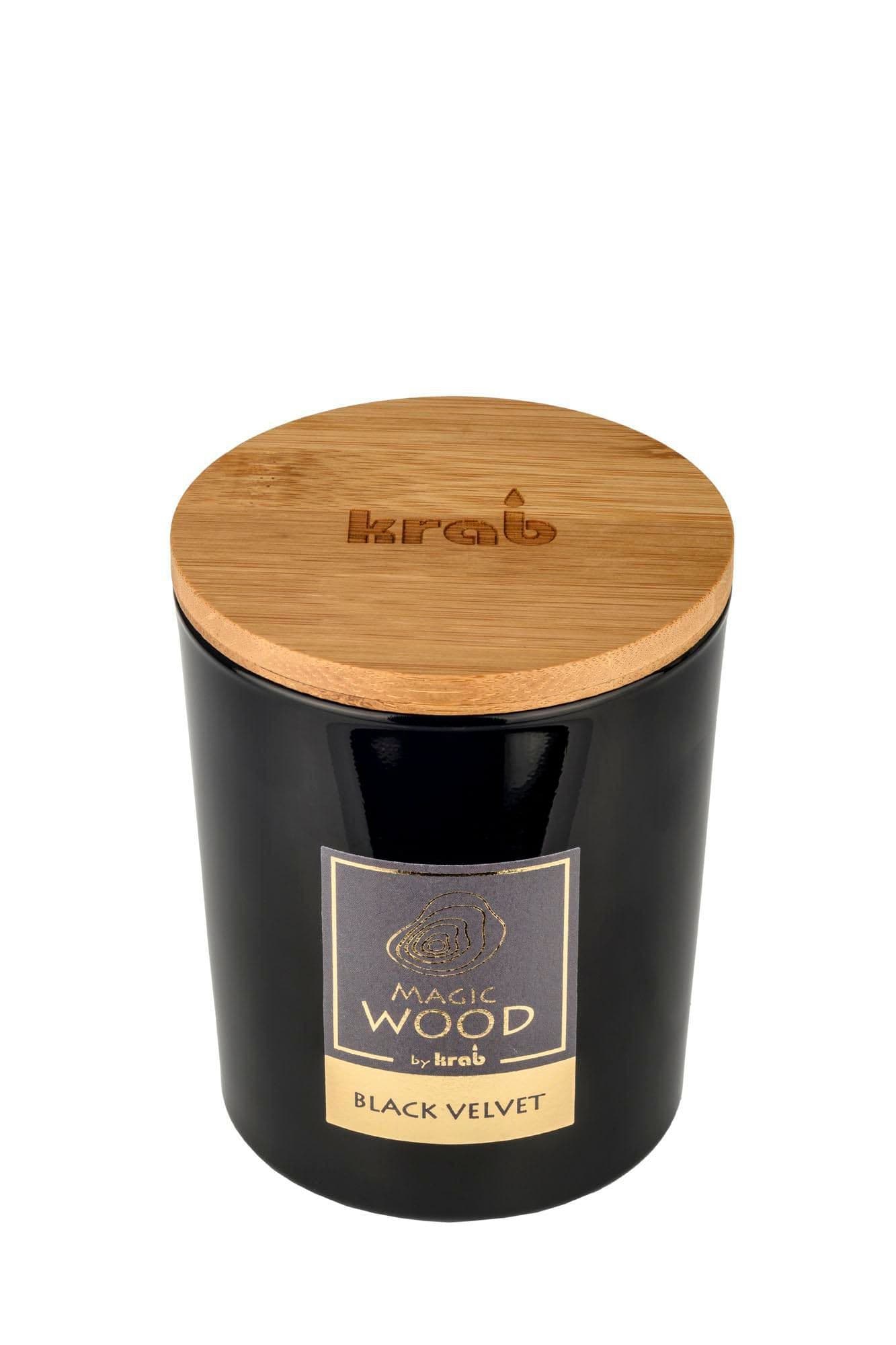 Krab Svíčka Magic Wood Black Velvet 300g