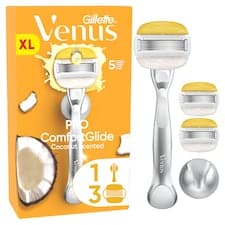 Gillette Venus Pro ComfortGlide s Vůní kokosu Dámský Holicí Strojek, 3 Náhradní Holicí Hlavice