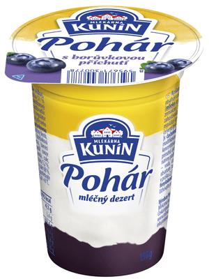 Mlékárna Kunín Pohár mléčný dezert s borůvkovou příchutí