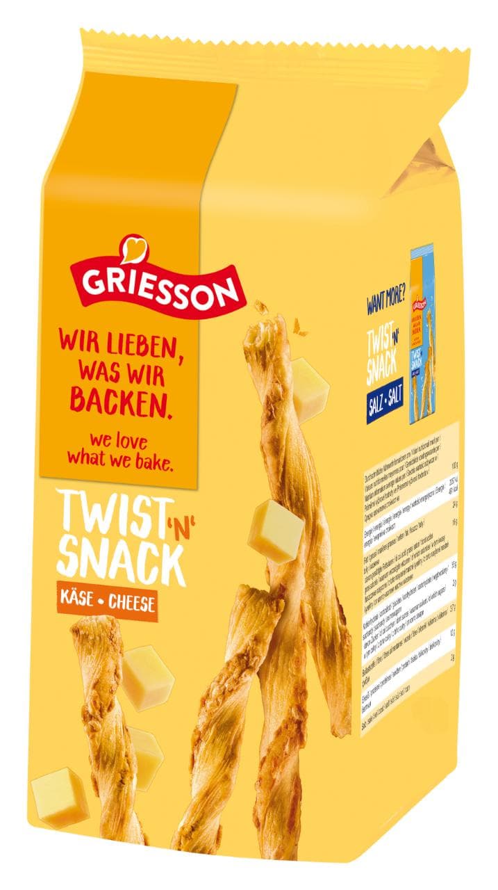 Griesson Twist´n´Snack máslové tyčinky se sýrem