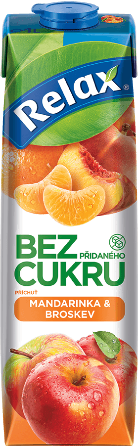 Relax Bez cukru mandarinka & broskev 1 l